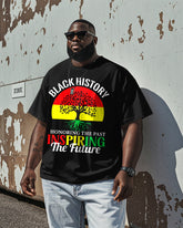Men's Plus Size Black History Month Printed Round Neck Short Sleeve T-shirt